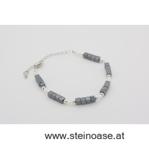 Armband Hämatit mit Perle "modern"